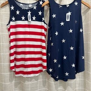 NWT Old Navy Navy Patriotic Tank Tops M